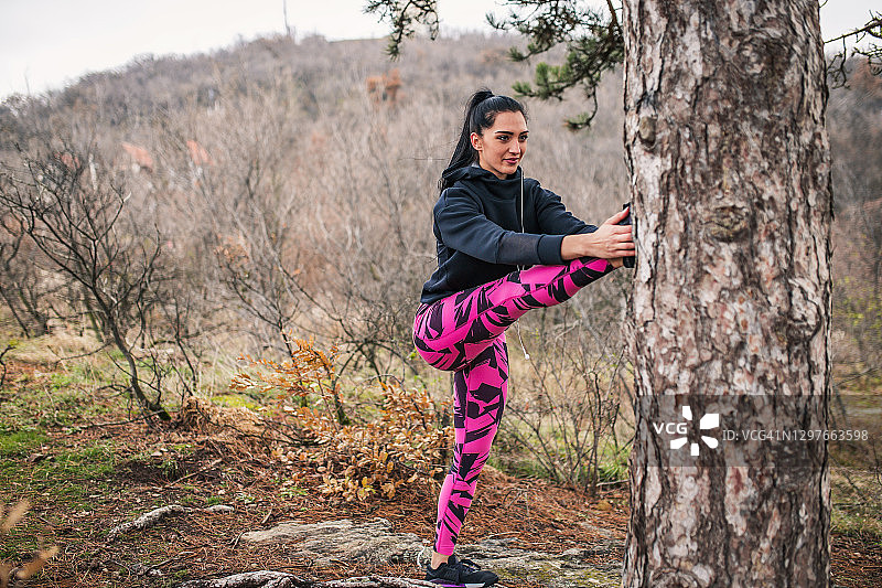 户外伸展运动概念图片素材