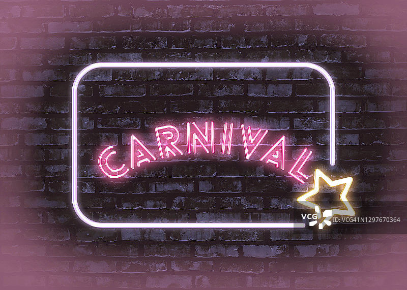霓虹灯下的“嘉年华”信息图片素材