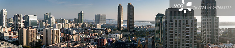 圣地亚哥市中心全景航拍图片素材