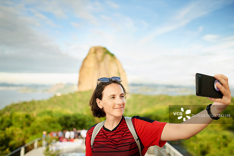 女游客自拍图片素材