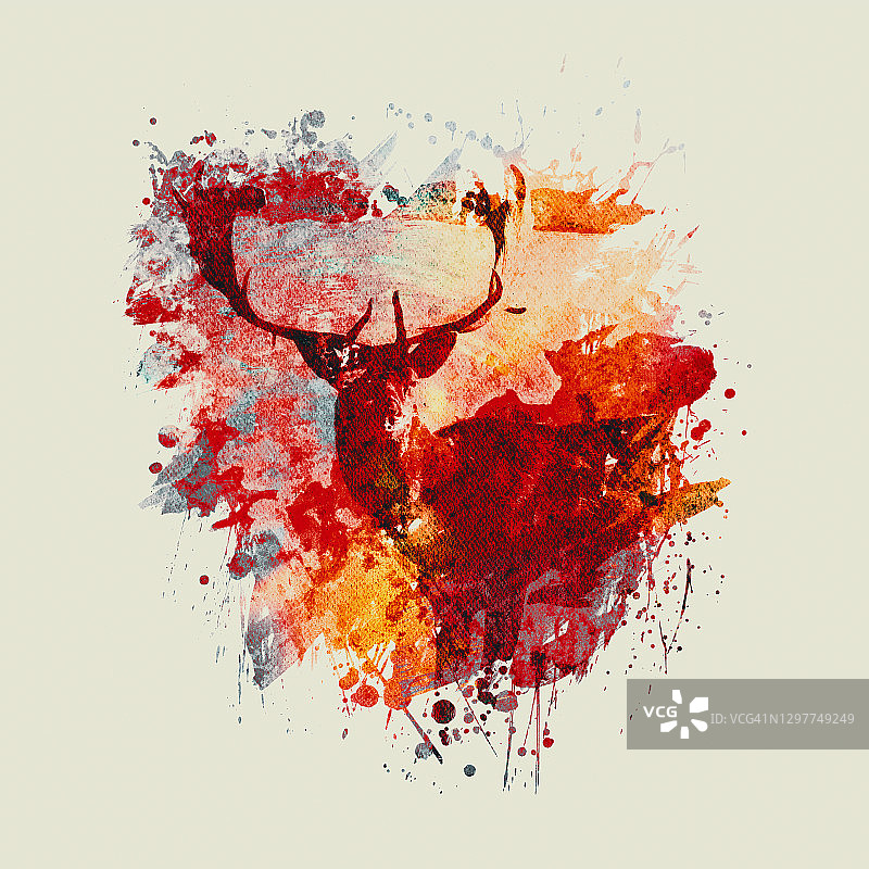 抽象雄鹿插画图片素材