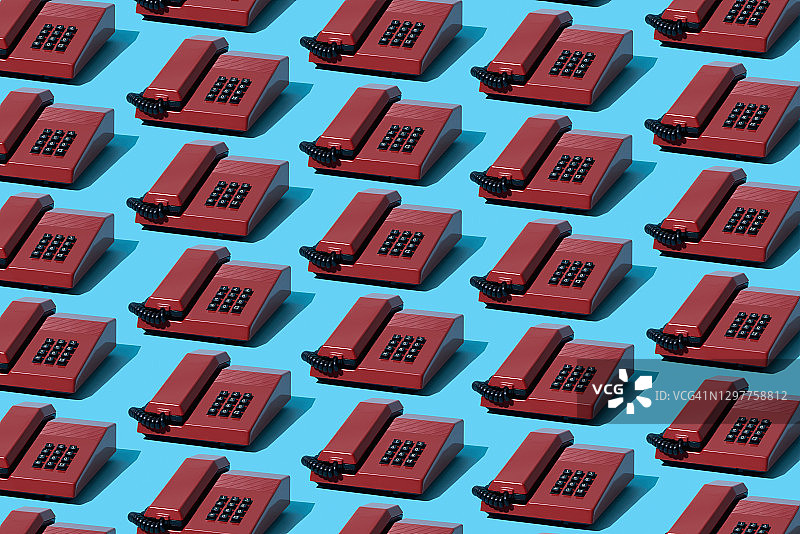 红色电话马赛克图片素材