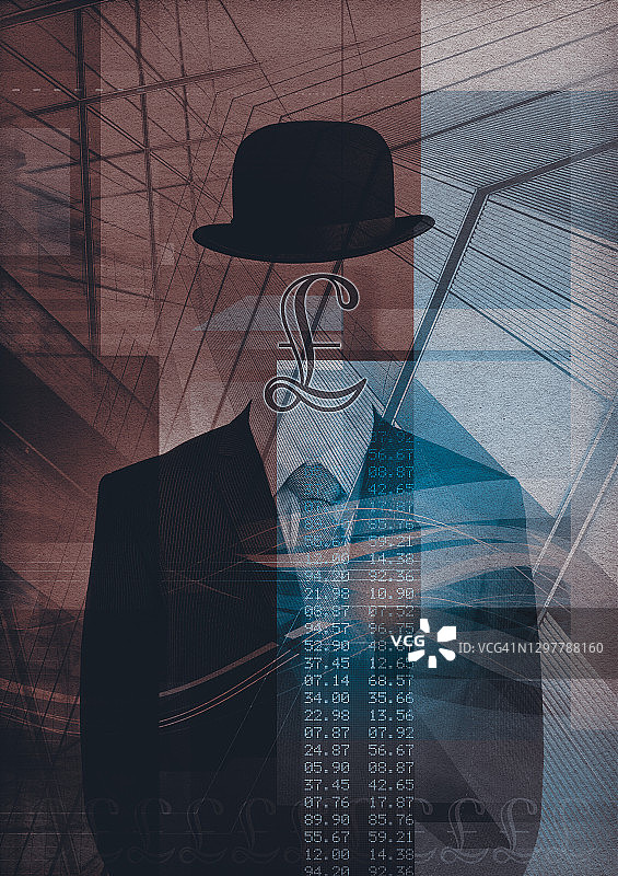 拿着英国货币的男人图片素材