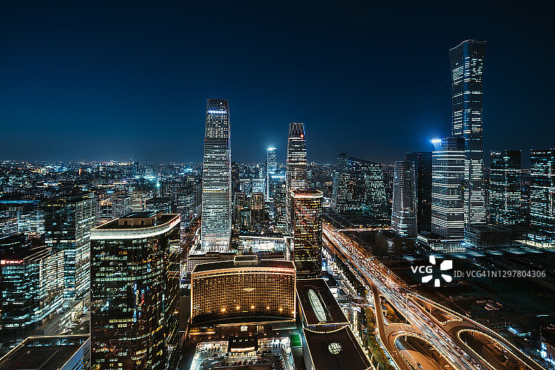 北京城市天际线夜景图片素材