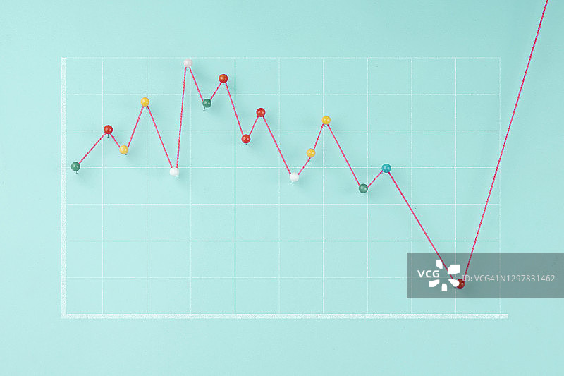预测蓝色背景上经济增长的统计财务图图片素材