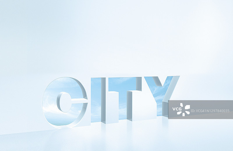 天空、字母、城市图片素材