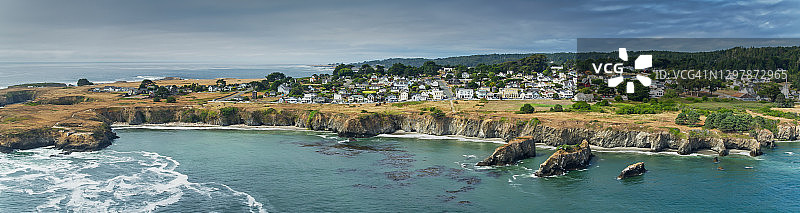 加利福尼亚州门多西诺的航拍全景图片素材