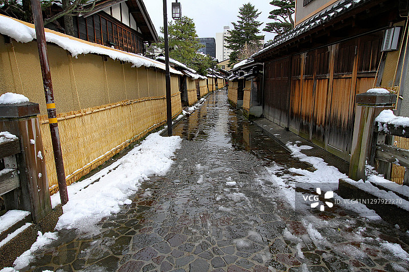 日本金泽市长町武家屋敷迹图片素材