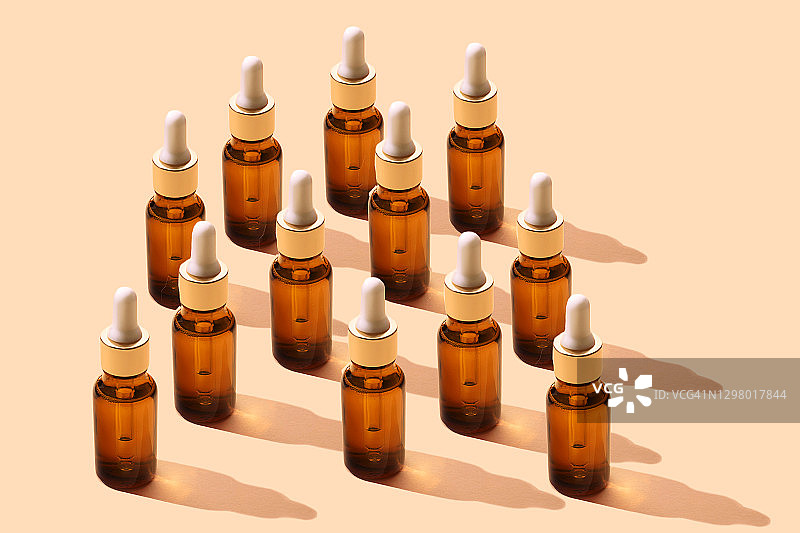 按摩精油或面部精华瓶图案图片素材