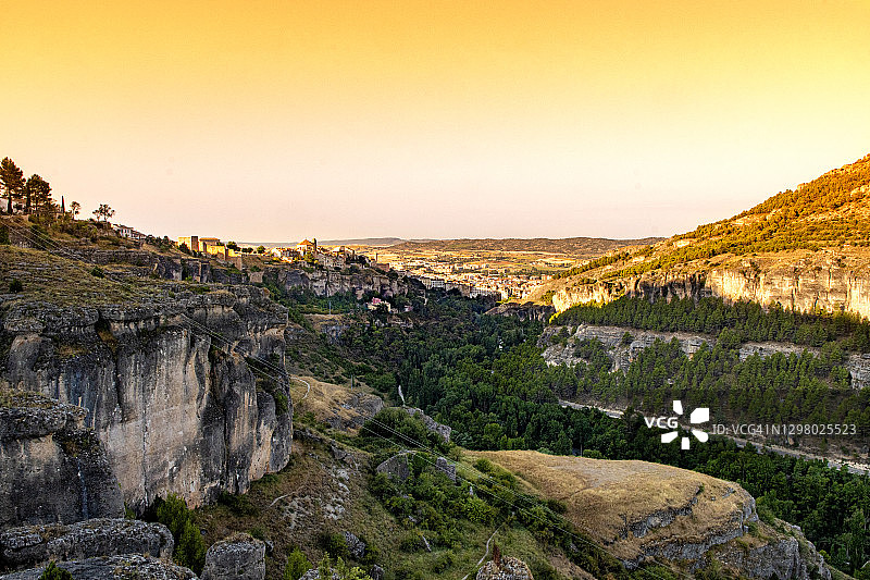 位于昆卡市附近的Jucar河峡谷，联合国教科文组织世界遗产地图片素材
