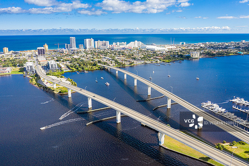 佛罗里达州代托纳海滩天际线航拍图片素材