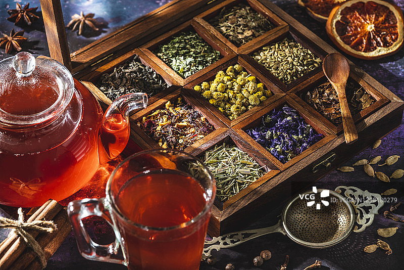红茶与茶叶香料图片素材