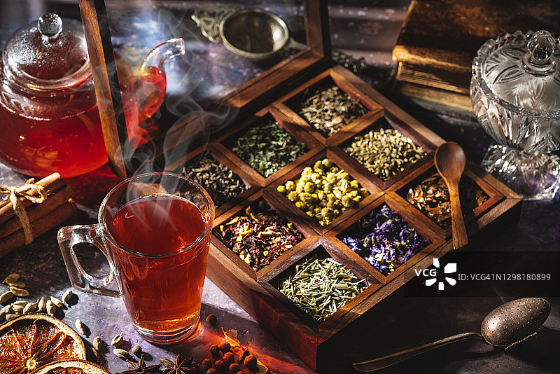 红茶与茶叶香料图片素材