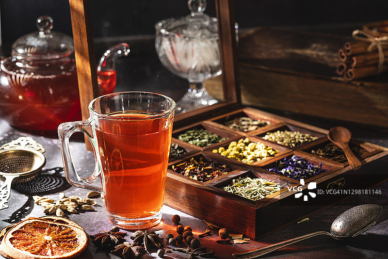 红茶与茶叶香料图片素材