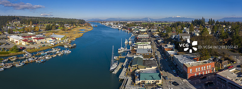 华盛顿州拉康纳镇斯维诺米什海峡历史小镇风光图片素材