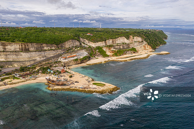 印度尼西亚巴厘岛美拉斯底海滩鸟瞰图图片素材