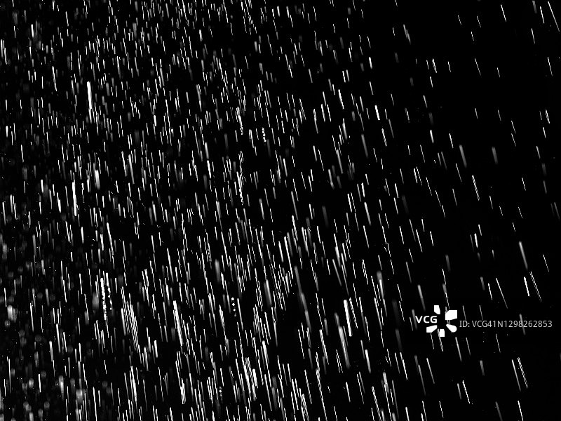 黑色背景上的雨滴全画幅图片素材