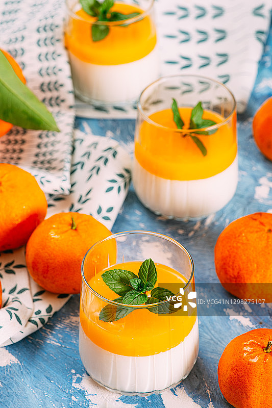 橘子果冻意式奶冻图片素材