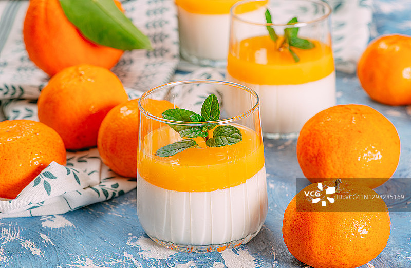 橘子果冻意式奶冻图片素材