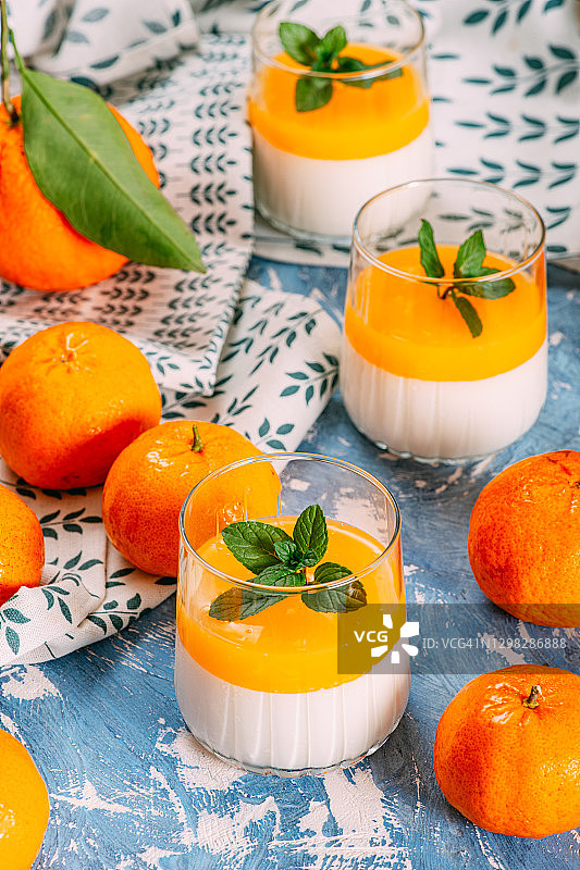 橘子果冻意式奶冻图片素材