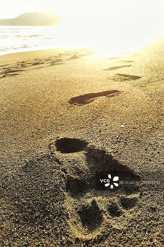 脚印和阳光图片素材