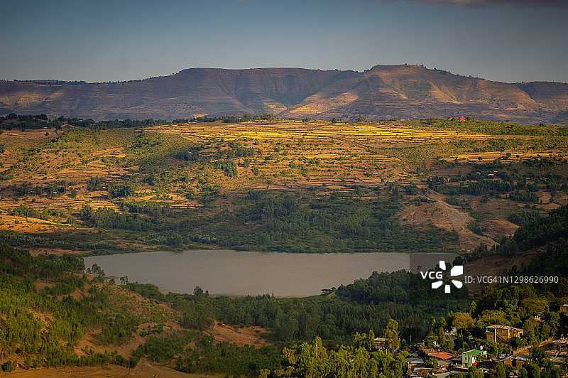 埃塞俄比亚贡德尔的格林菲尔德山谷壮丽景色图片素材
