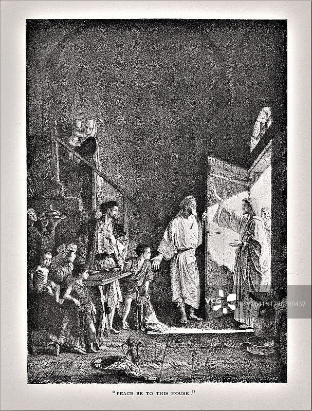 耶稣祝福家庭图片素材