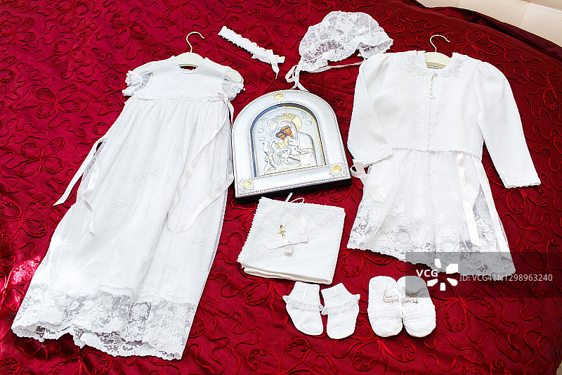 婴儿洗礼服，宗教图标和符号图片素材
