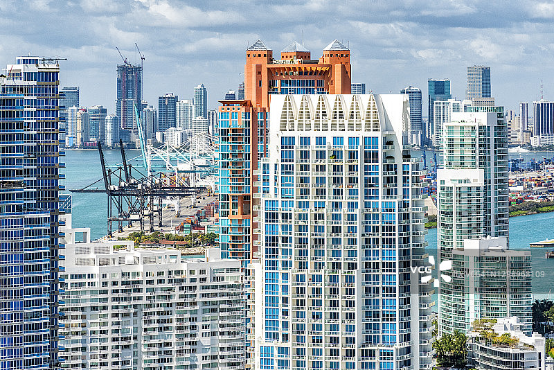 迈阿密南海滩摩天大楼细节图片素材