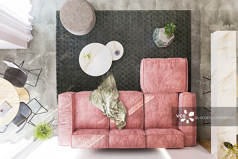 客厅场景布置俯视图图片素材