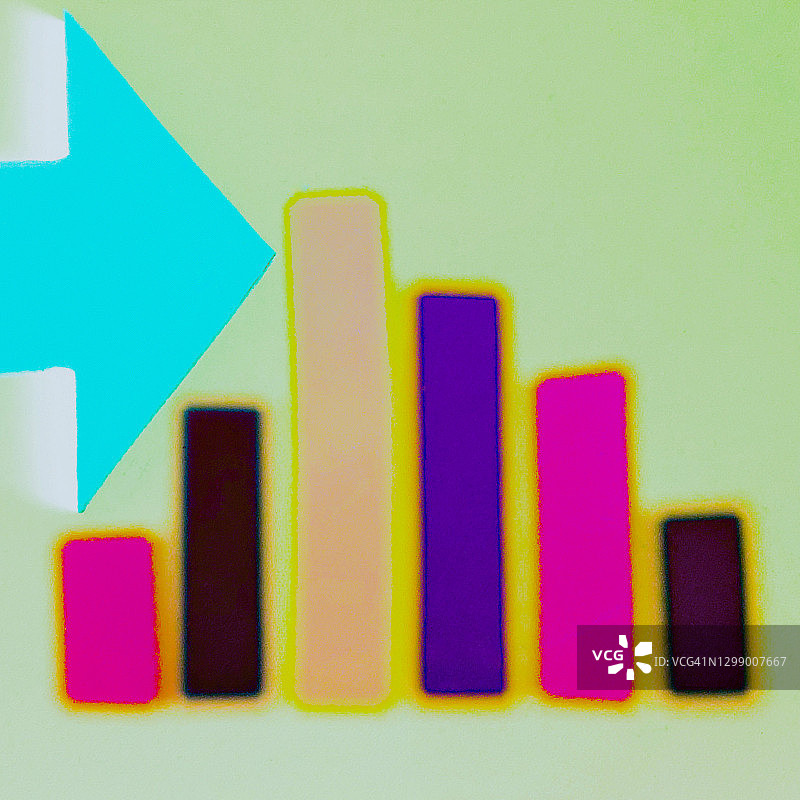 带箭头的抽象条形图图片素材