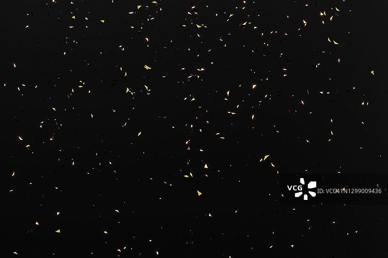黑色背景上的节日闪光背景，带有飘落的细小尘埃颗粒，生日派对或庆祝新年和圣诞节假期图片素材
