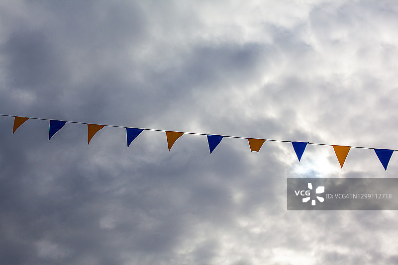 彩色英国三角旗图片素材