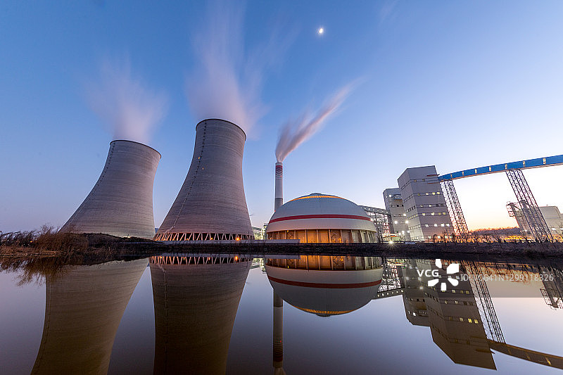 燃煤和生物质发电厂细节图片素材