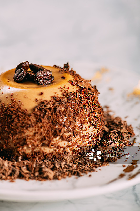 巧克力碎片咖啡意式奶冻图片素材