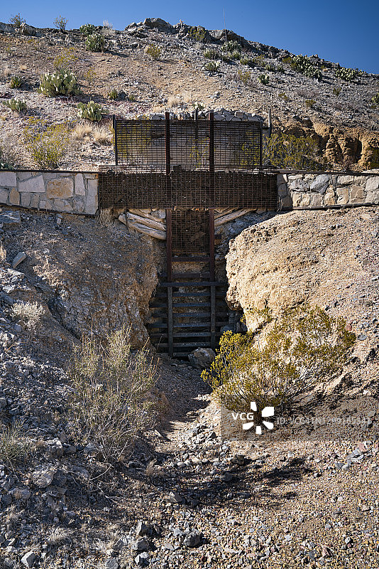 马里斯卡尔矿，大本德国家公园的封闭矿井入口图片素材