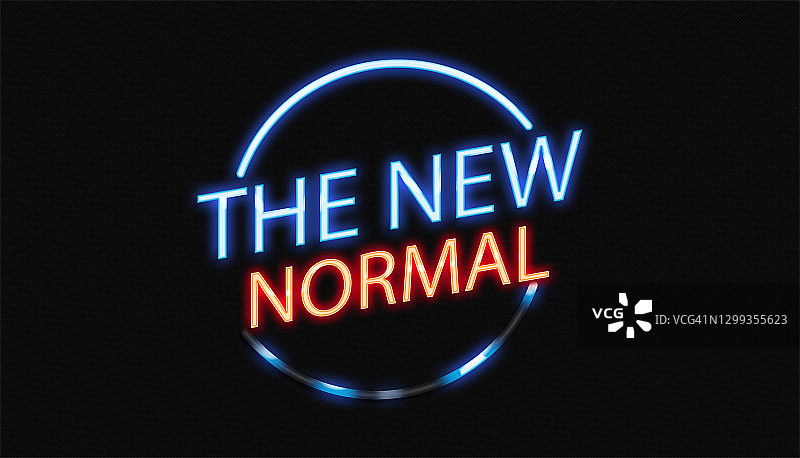 霓虹灯中的新常态信息图片素材