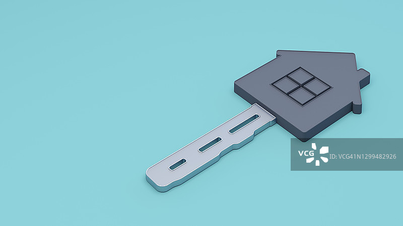 房屋钥匙3D概念数字背景图片素材