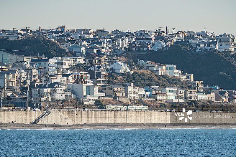 日本神奈川县的海边住宅区图片素材