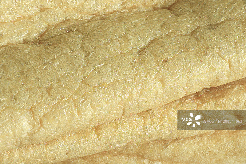 炸豆腐皮的特写图片素材