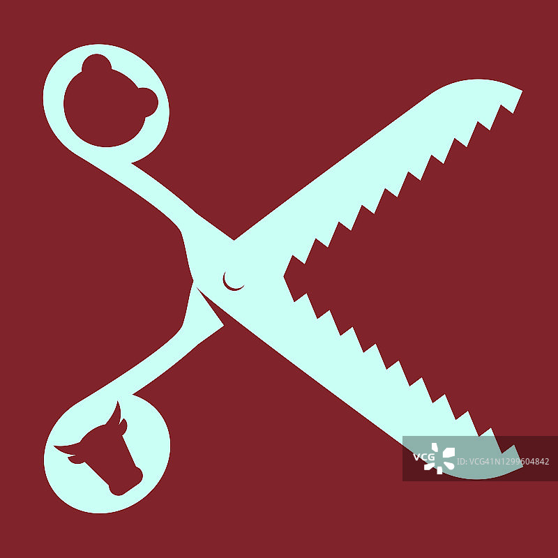 熊和牛的剪刀图片素材