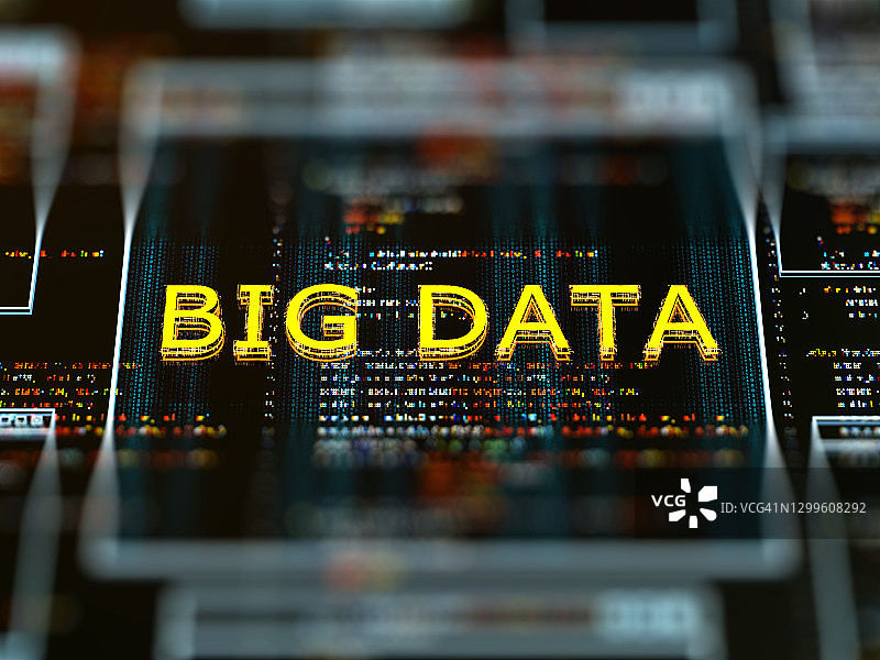 UI屏幕上的大数据文本数字概念图片素材