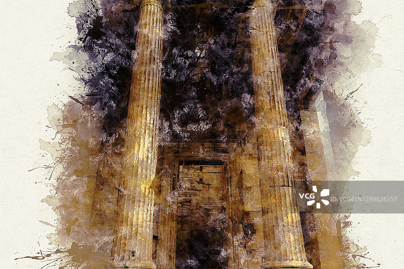 雅典卫城埃瑞克提翁神庙图片素材