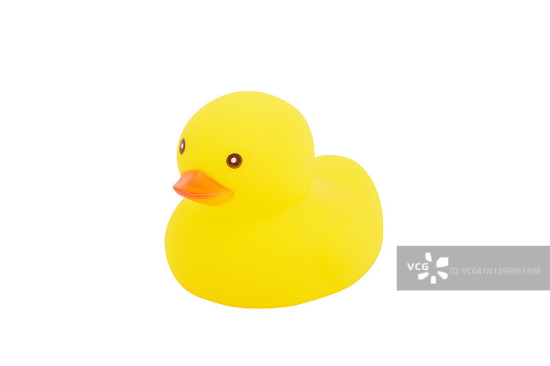 白色背景上的黄色橡皮鸭图片素材
