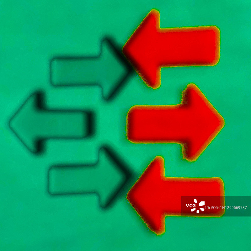 抽象红色和绿色箭头图片素材