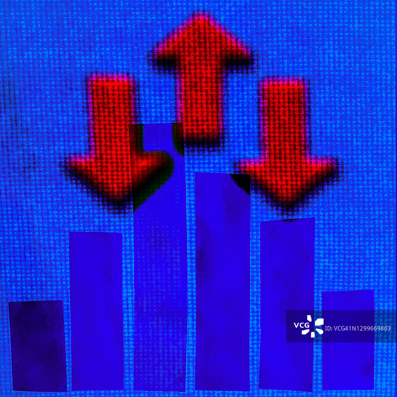 抽象条形图和箭头图片素材