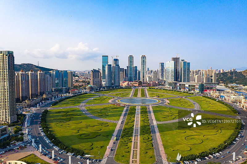 中国辽宁大连星海广场鸟瞰图图片素材