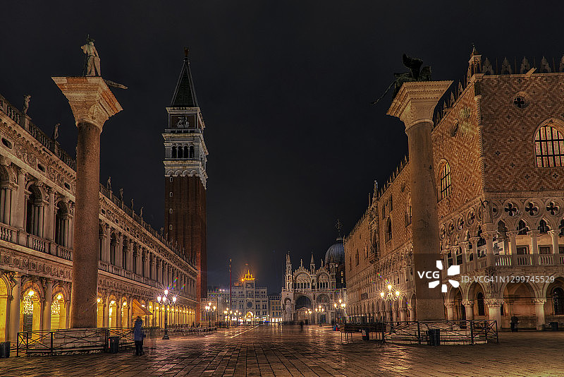 威尼斯夜景：圣马可广场图片素材