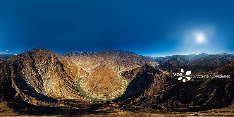 金沙江大拐弯全景图图片素材