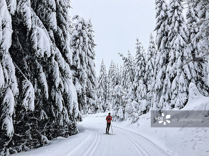 越野滑雪图片素材